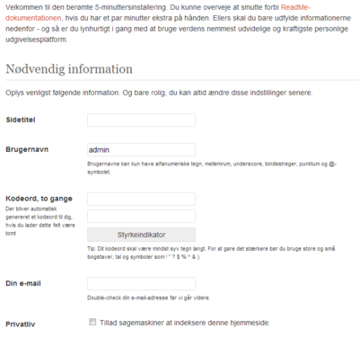 Brugeroplysninger til Admin